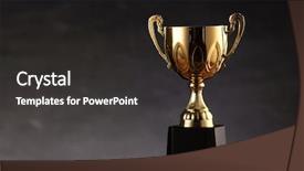  Presentation with trophy award - Presentation having award - trophy on top of old background and a dark gray colored foreground