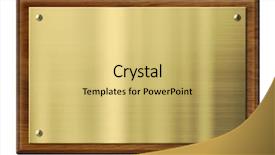  Presentation with clipping - PPT layouts consisting of award - wood plaque with brass background and a yellow colored foreground