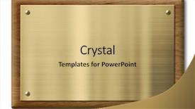  Presentation with plaque - PPT theme featuring award - wood plaque with brass background and a yellow colored foreground
