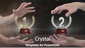  Presentation with holding people in hands - Slide set consisting of award black white - digital composite of people holding background and a tawny brown colored foreground