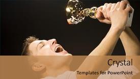  Presentation with award ceremony - PPT theme enhanced with award ceremony - man is glad the won background and a coral colored foreground