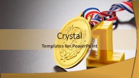  Presentation with award ceremony - Presentation design enhanced with award ceremony - number one and golden medal background and a yellow colored foreground