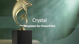  Presentation with award ceremony - PPT layouts having award ceremony - trophy in front of blackboard background and a gray colored foreground