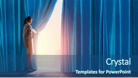  Presentation with award ceremony - Audience pleasing presentation theme consisting of award ceremony - young woman in business suit backdrop and a ocean colored foreground