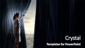  Presentation with award ceremony - Cool new presentation theme with award ceremony - young woman in business suit backdrop and a black colored foreground