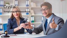  Presentation with lawyer client - Audience pleasing PPT theme consisting of award clients - lawyer discussing legal case backdrop and a coral colored foreground