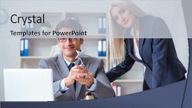  Presentation with lawyer client - Cool new PPT theme with award clients - lawyer discussing legal case backdrop and a  colored foreground
