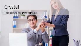  Presentation with lawyer client - Slide deck with award clients - lawyer discussing legal case background and a  colored foreground