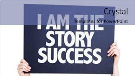  Presentation with career success story line - Presentation design with i am the story success background and a ocean colored foreground