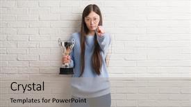  Presentation with trophy - Cool new slides with  backdrop and a  colored foreground