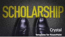  Presentation with scholarship - Theme with award fee - top view of business shoes background and a dark gray colored foreground
