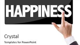  Presentation with health and happiness - Colorful presentation design enhanced with free award - businessman pressing button backdrop and a white colored foreground