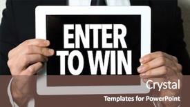  Presentation with win win - PPT theme with money trophy - enter to win background and a violet colored foreground