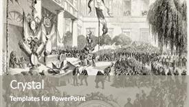  Presentation with paris france - Colorful presentation design enhanced with award heritage - ceremony of old farmers reward backdrop and a gray colored foreground