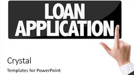  Presentation with loan - Beautiful presentation featuring award program - businessman pressing button backdrop and a white colored foreground