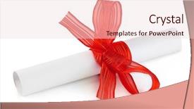  Presentation with scroll paper - Theme featuring award ribbon - paper scroll and bow isolated background and a lemonade colored foreground