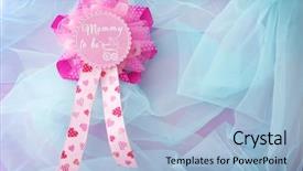  Presentation with baby shower - PPT theme enhanced with award ribbon for baby shower background and a light blue colored foreground