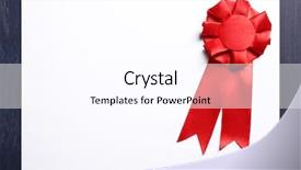  Presentation with white sheet - Cool new PPT layouts with award ribbon on white paper backdrop and a  colored foreground