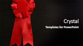  Presentation with award - Amazing slide set having award ribbons on dark wooden backdrop and a black colored foreground