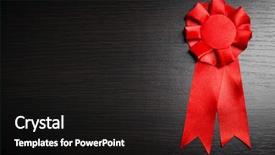  Presentation with healthcare dark blue ribbon - Presentation featuring award ribbons on dark wooden background and a  colored foreground