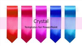  Presentation with lilies ribbons text and cross - Colorful presentation theme enhanced with award sales - collection of ribbons of different backdrop and a lilac colored foreground