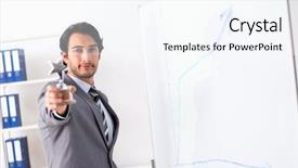  Presentation with whiteboard kids - Presentation theme featuring award sales - young handsome businessman in front background and a sky blue colored foreground