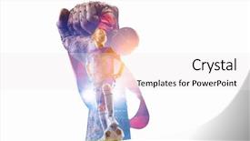  Presentation with champion - PPT theme enhanced with award soccer - dreaming to become champion mixed background and a sky blue colored foreground