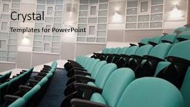  Presentation with chairs - Cool new presentation theme with award stage light - interior of hall for conferences backdrop and a light gray colored foreground