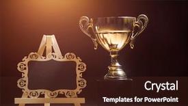  Presentation with trophy award - Beautiful theme featuring award templates - blackboard with the golden trophy backdrop and a wine colored foreground