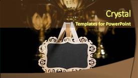  Presentation with trophy award - Slide deck featuring award templates - blackboard with the golden trophy background and a tawny brown colored foreground