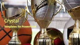  Presentation with award winning - Colorful theme enhanced with award winning and championship concept backdrop and a tawny brown colored foreground