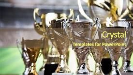  Presentation with award winning - Slide deck featuring award winning and championship concept background and a violet colored foreground
