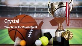  Presentation with award winning - Slide set featuring award winning and championship concept background and a tawny brown colored foreground
