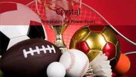  Presentation with trophy award - Slide set featuring award winning and championship concept background and a crimson colored foreground