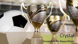  Presentation with award winning - Slide set consisting of award winning and championship concept background and a coral colored foreground