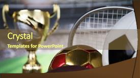  Presentation with award winning - Cool new slide set with award winning and championship concept backdrop and a tawny brown colored foreground