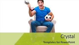  Presentation with adventure sports man - Audience pleasing slides consisting of award winning fun - man watching sports isolated backdrop and a yellow colored foreground