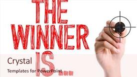  Presentation with award winning - Colorful presentation design enhanced with award winning marketing - hand with marker writing backdrop and a lemonade colored foreground