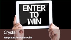  Presentation with win win - PPT theme featuring award winning marketing - tablet pc with text enter background and a tawny brown colored foreground