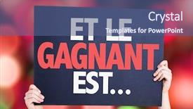  Presentation with award winning - PPT theme consisting of award winning marketing - winner is in french background and a ocean colored foreground