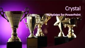  Presentation with awards - Amazing slide set having awards celebration - group of the trophy backdrop and a wine colored foreground