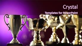  Presentation with awards purple - Presentation theme consisting of awards celebration - group of the trophy background and a wine colored foreground