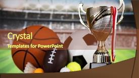 Presentation with sport award - Beautiful slides featuring awards ceremony tennis - cups of winners award sport backdrop and a  colored foreground