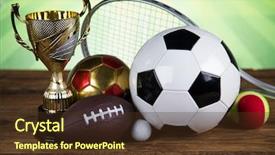  Presentation with sport award - Cool new PPT layouts with awards ceremony tennis - cups of winners award sport backdrop and a  colored foreground
