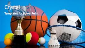  Presentation with sport award - Slides featuring awards ceremony tennis - winning trophy championship award sport background and a  colored foreground