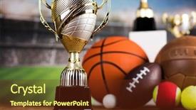  Presentation with sport award - Slide set consisting of awards ceremony tennis - winning trophy championship award sport background and a  colored foreground