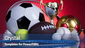  Presentation with sport award - Beautiful slide deck featuring awards ceremony tennis - winning trophy championship award sport backdrop and a  colored foreground