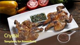  Presentation with barbecue - Beautiful PPT theme featuring poult - cockerel barbecue backdrop and a tawny brown colored foreground