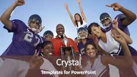  Presentation with football coach - PPT layouts having beautiful award - low angle view of american background and a tawny brown colored foreground