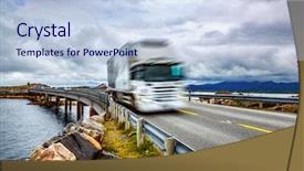  Presentation with highway construction - Slide deck enhanced with atlanterhavsveien been awarded the title background and a light blue colored foreground